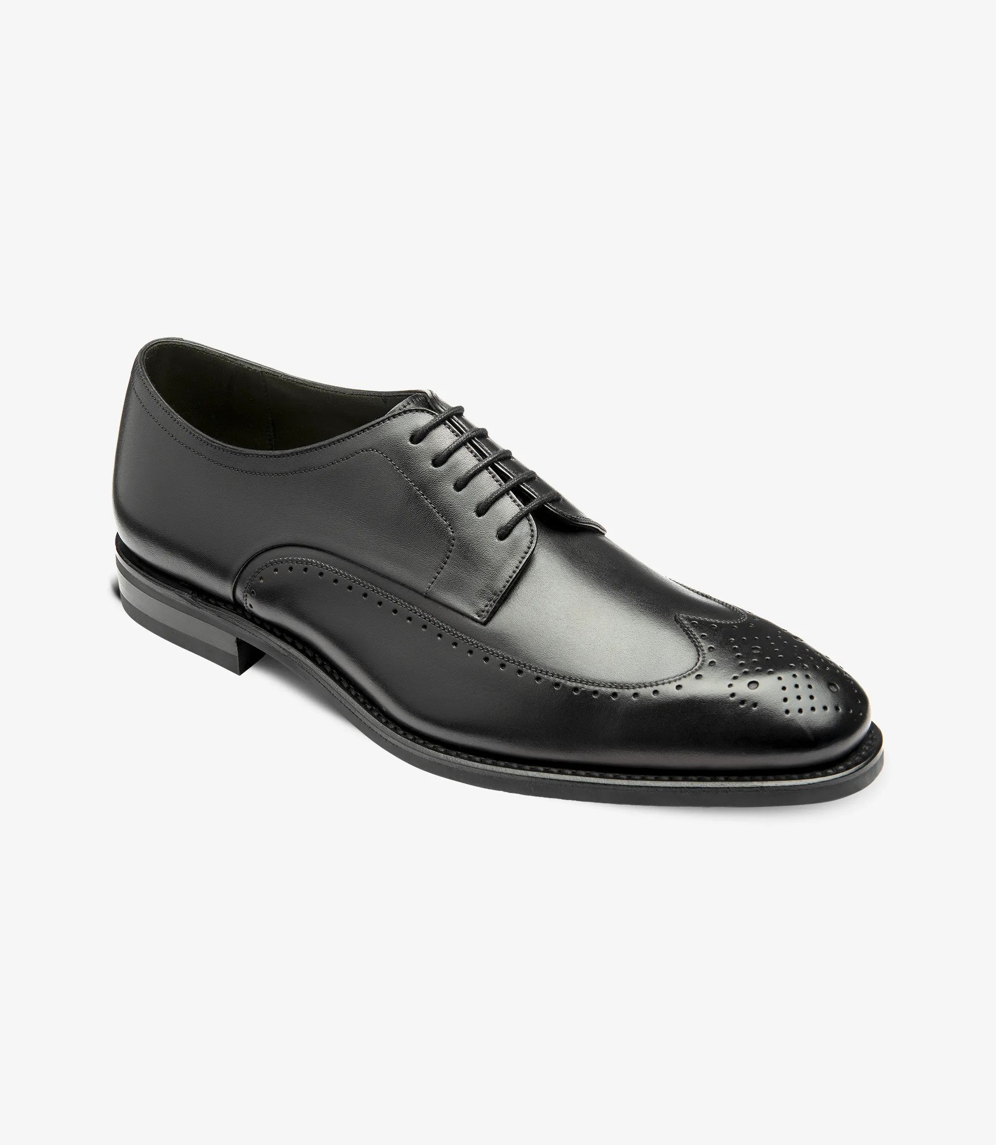 Loake Bale Black Patina Leather Brogue Shoes | Men's Formal Brogues