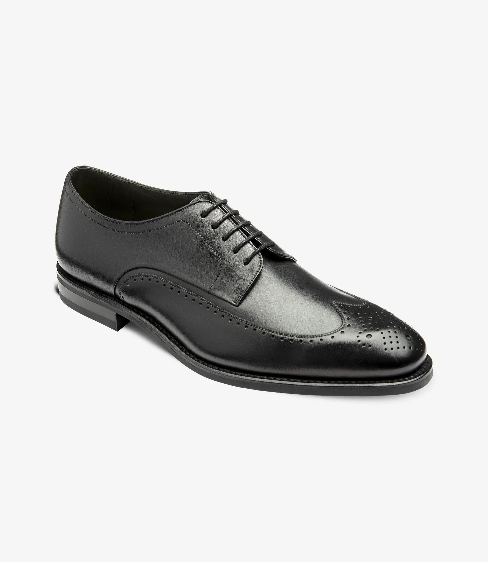 Loake Bale Black Patina Leather Brogue Shoes | Men's Formal Brogues