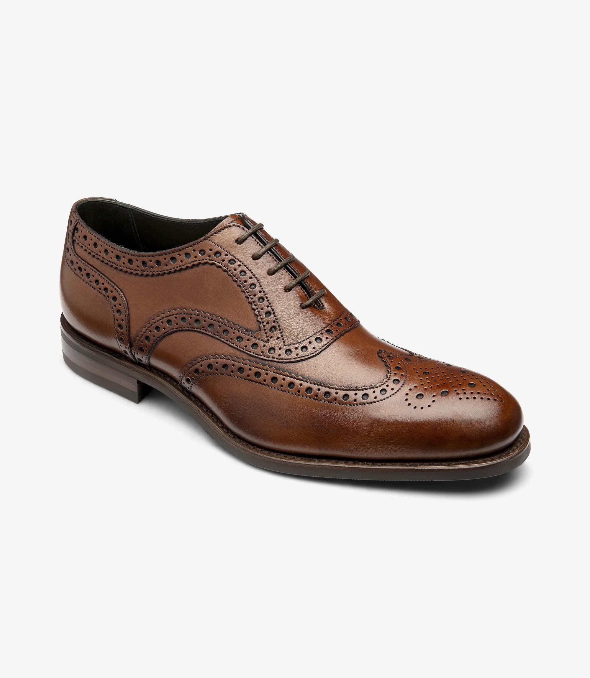 Loake Kerridge Cedar Brown Oxford Brogue Shoes | Shadow Sole