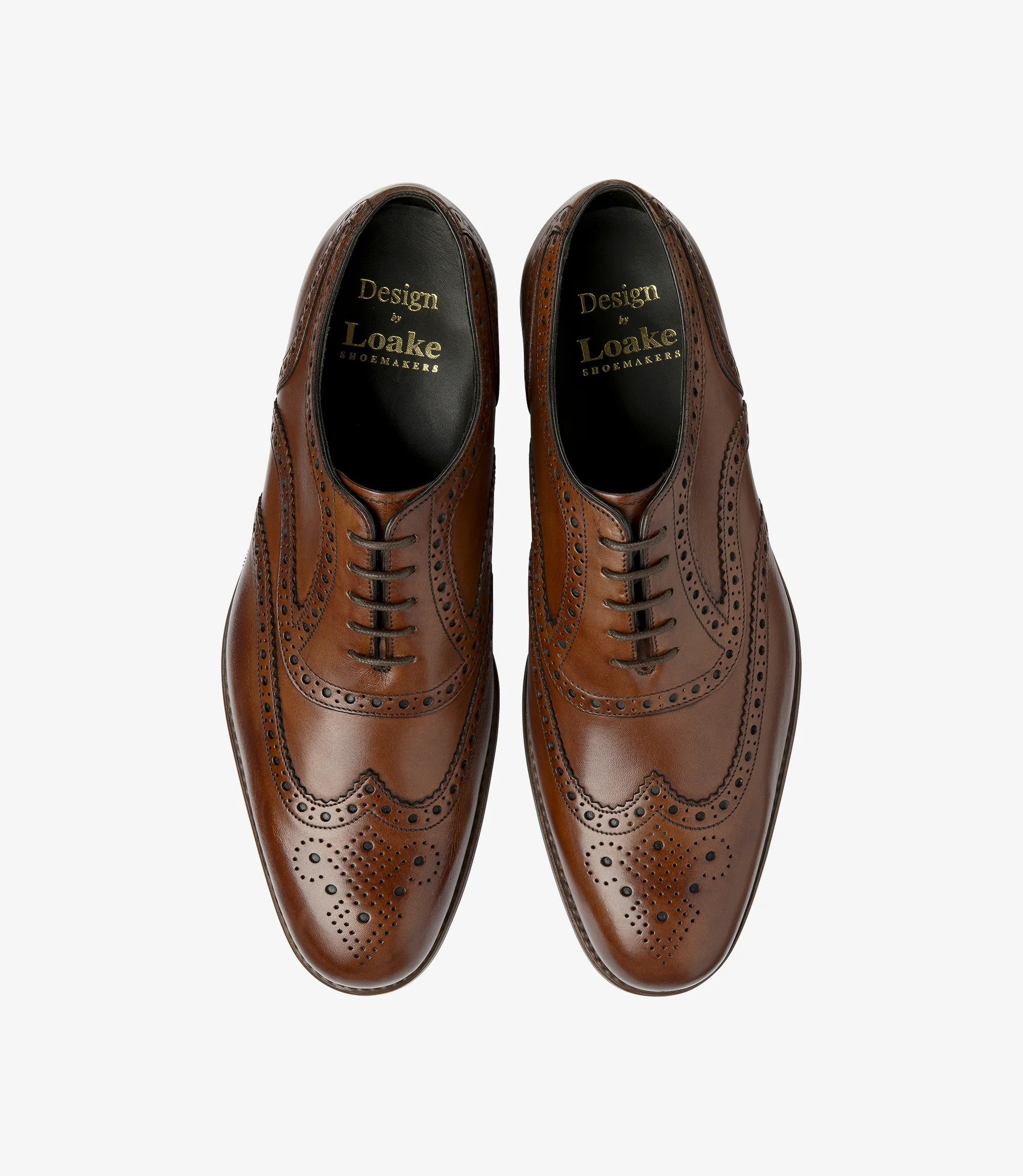 Loake Kerridge Cedar Brown Oxford Brogue Shoes | Shadow Sole