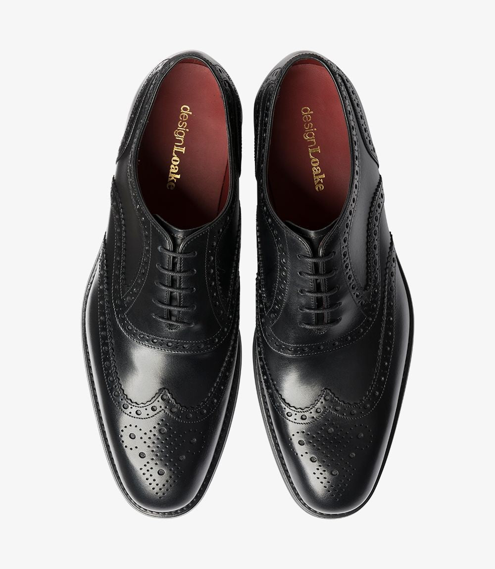 Loake Kerridge Black Oxford Brogue Shoes | Shadow Sole