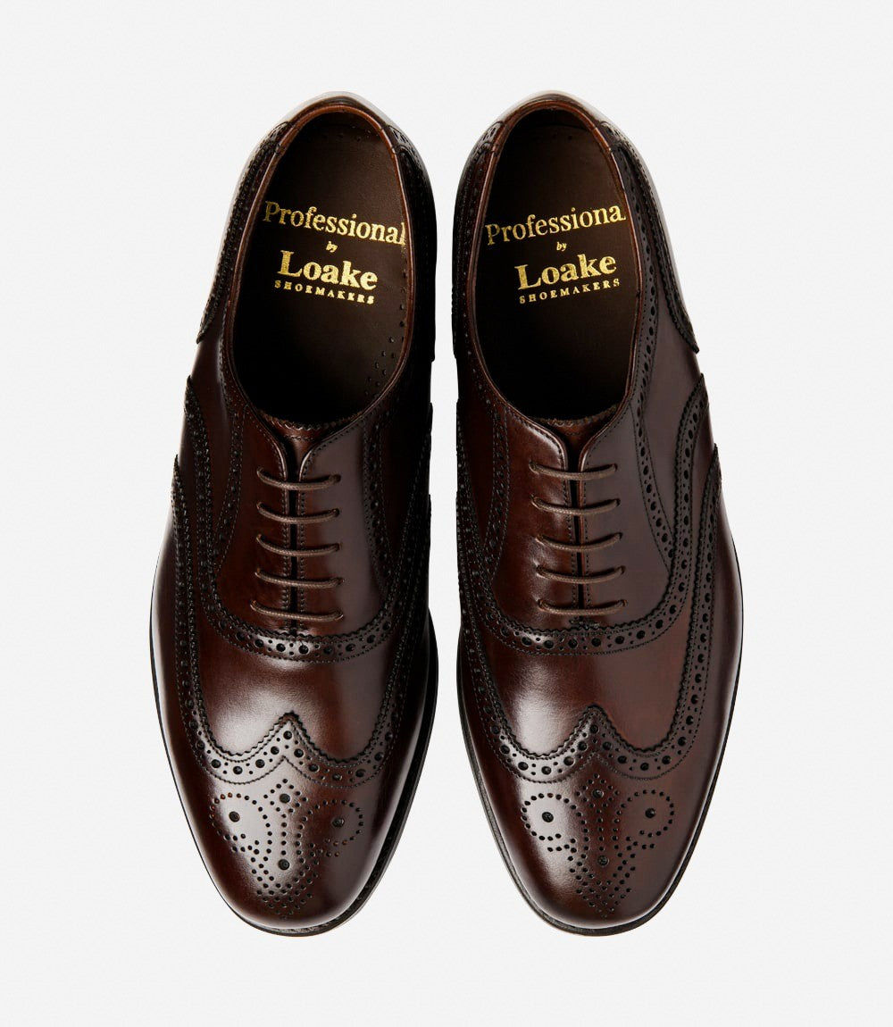 Loake 302 Dark Brown Brogue Shoes | Goodyear Welted