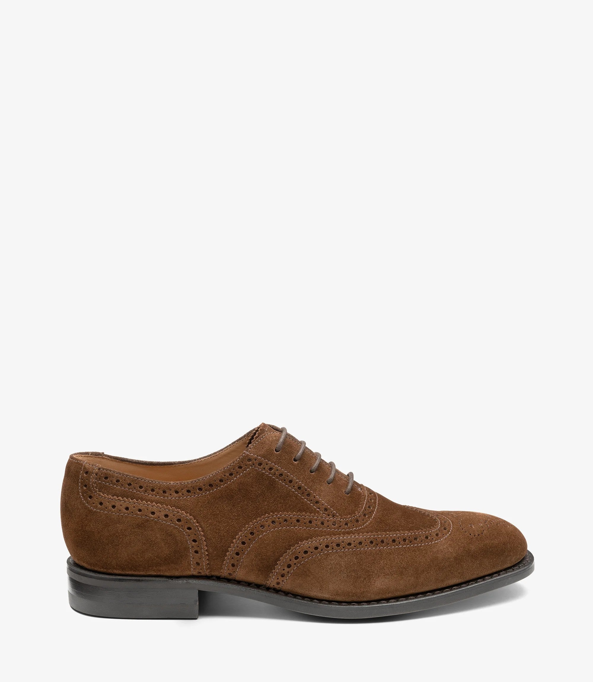 Loake 302 Dark Brown Suede Brogue Shoes | Goodyear Welted