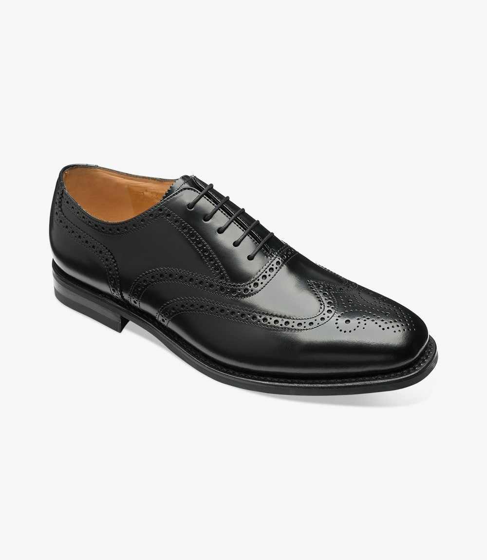 Loake 302 Black Brogue Shoes | Goodyear Welted Leather