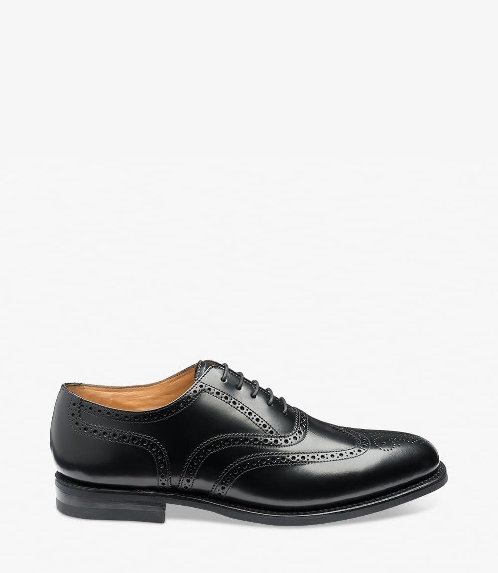 Loake 302 Black Brogue Shoes | Goodyear Welted Leather