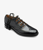 Loake Ghillie Black Leather Brogue Shoes | Formal Wedding Shoes