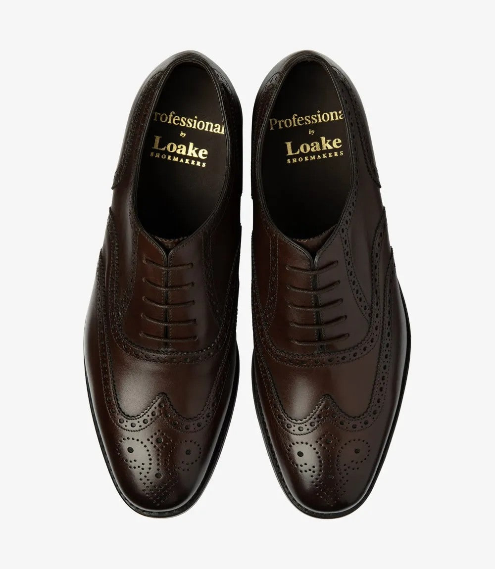 Loake 6018 Dark Brown Brogue Shoes | Classic English Style