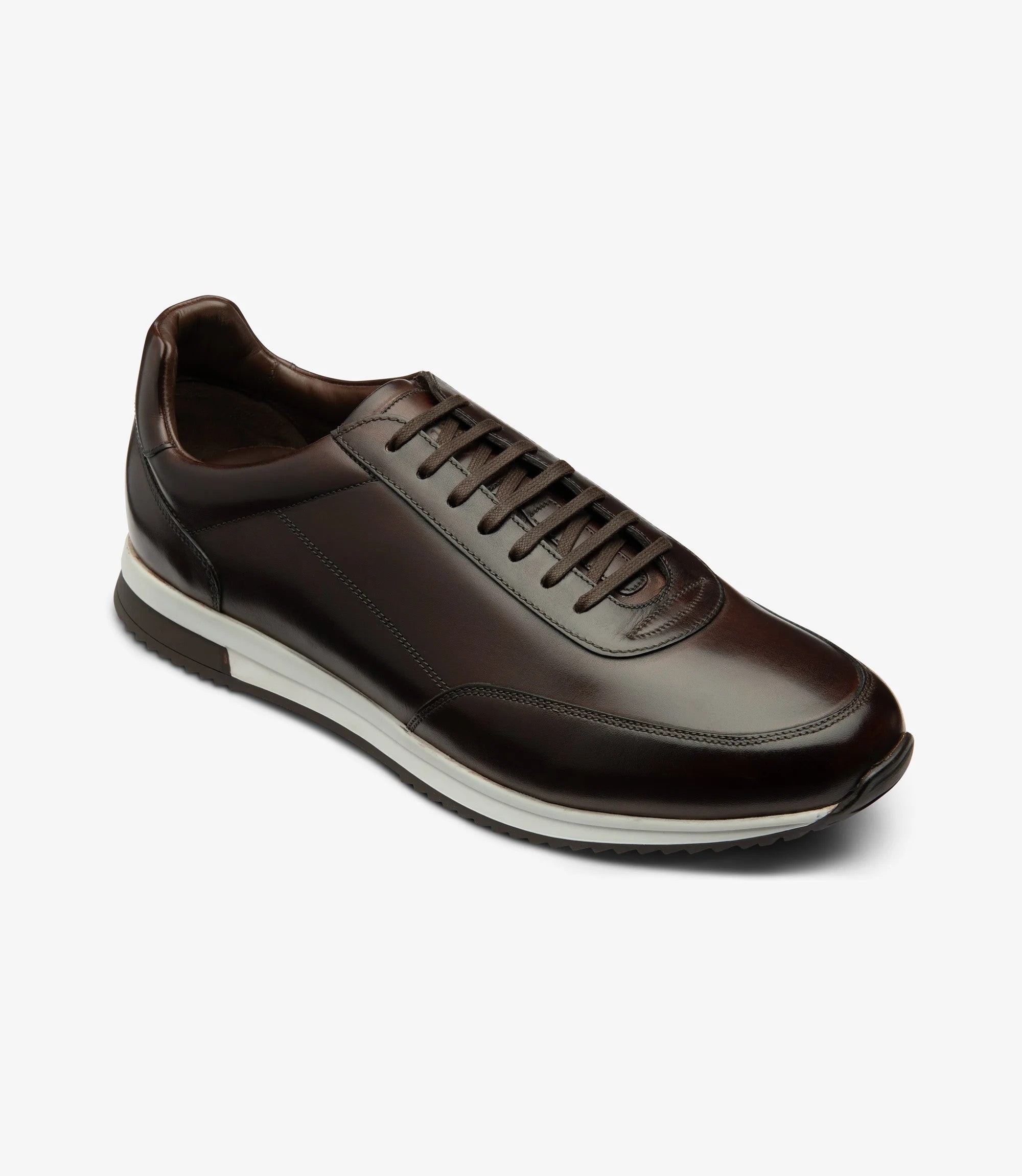Loake Bannister Dark Brown Leather Sneakers for Men