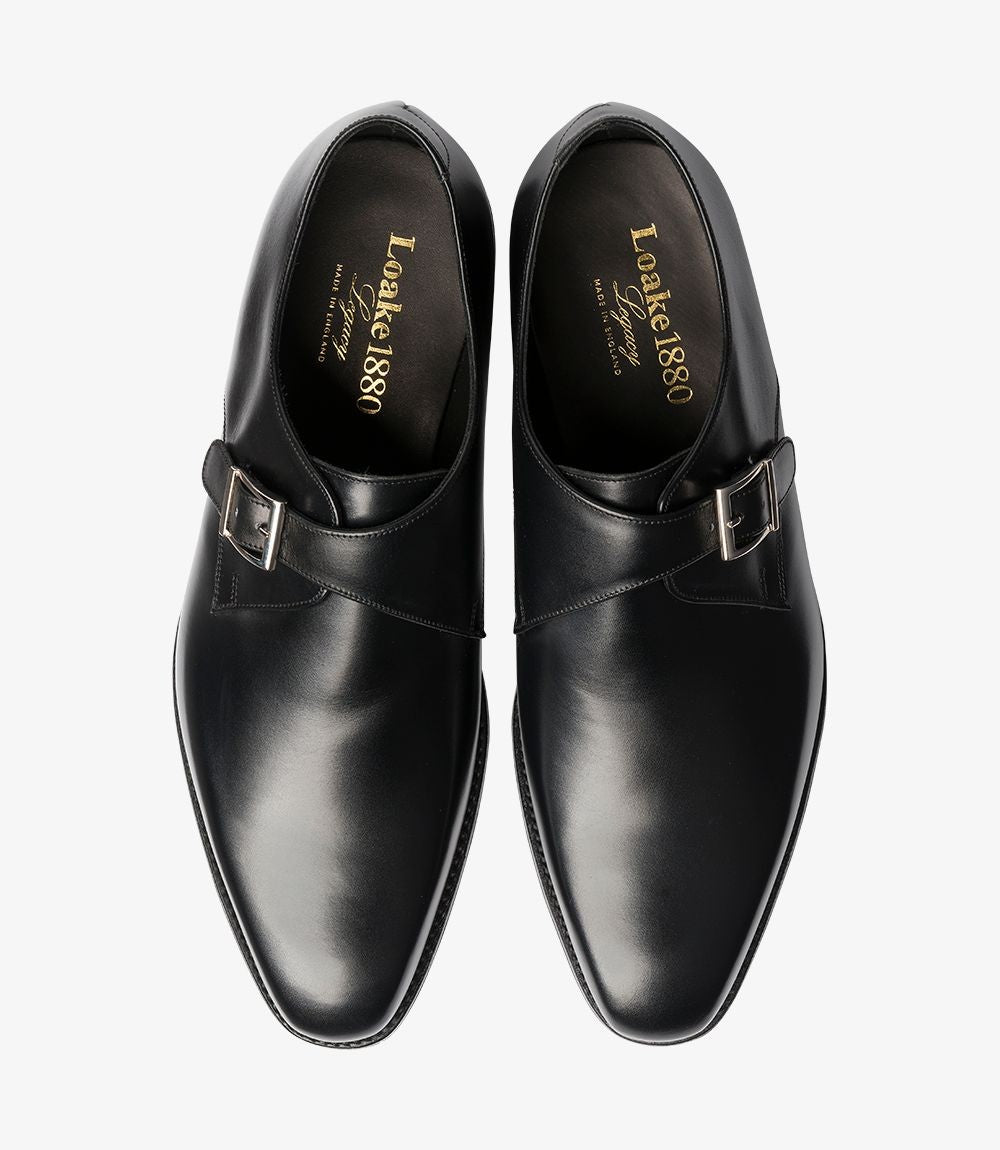 Loake Medway Black Single Monk Strap Shoes