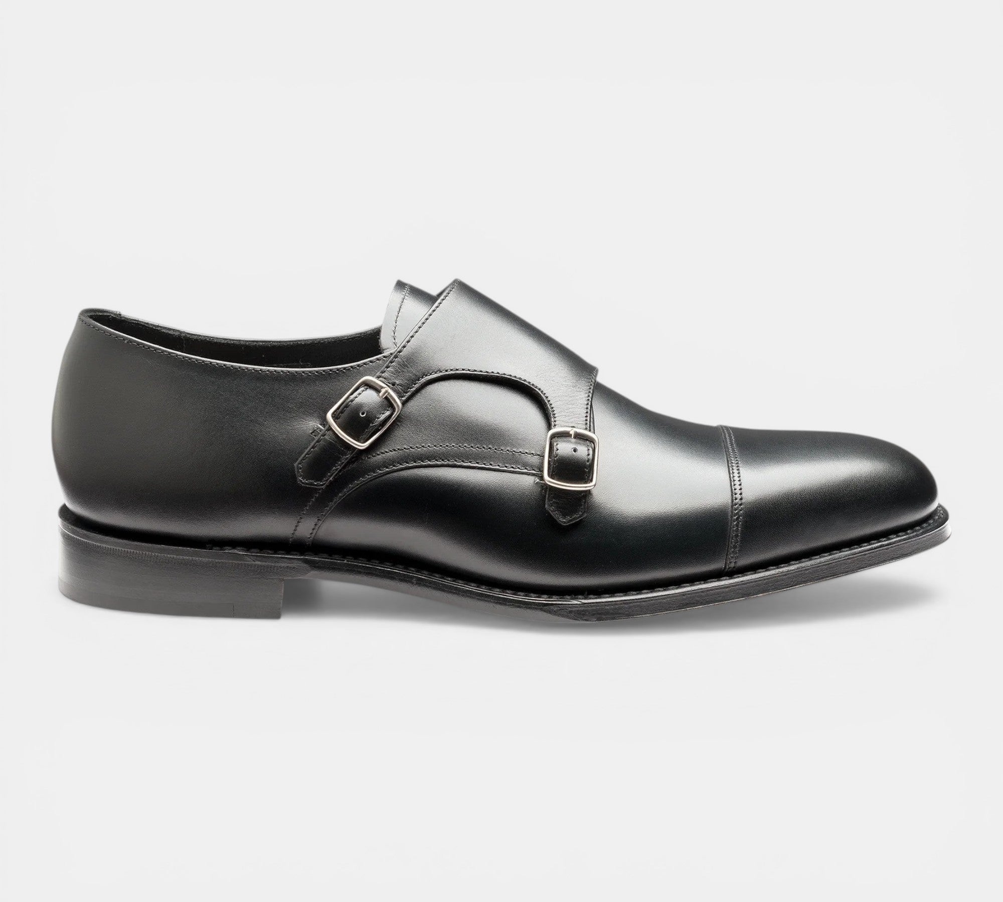 Loake Cannon Black Double Monk Strap Shoes