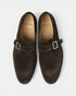 Loake 357 Dark Brown Suede Monk Strap Shoes