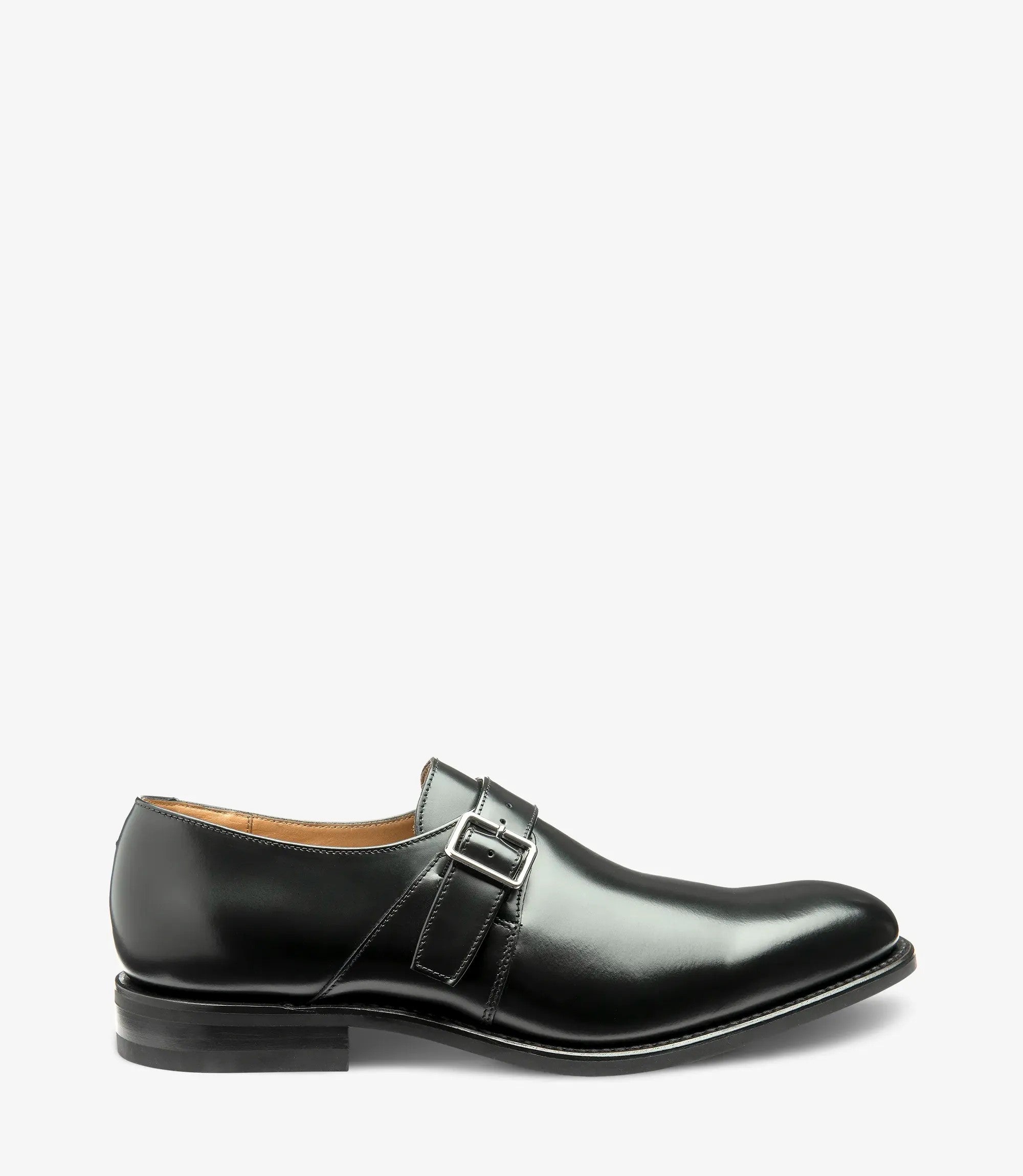 Loake 357 Black Monk Strap Shoes | Calf Leather