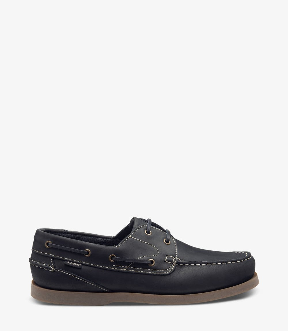 Loake Lymington Navy Nubuck Boat Shoes