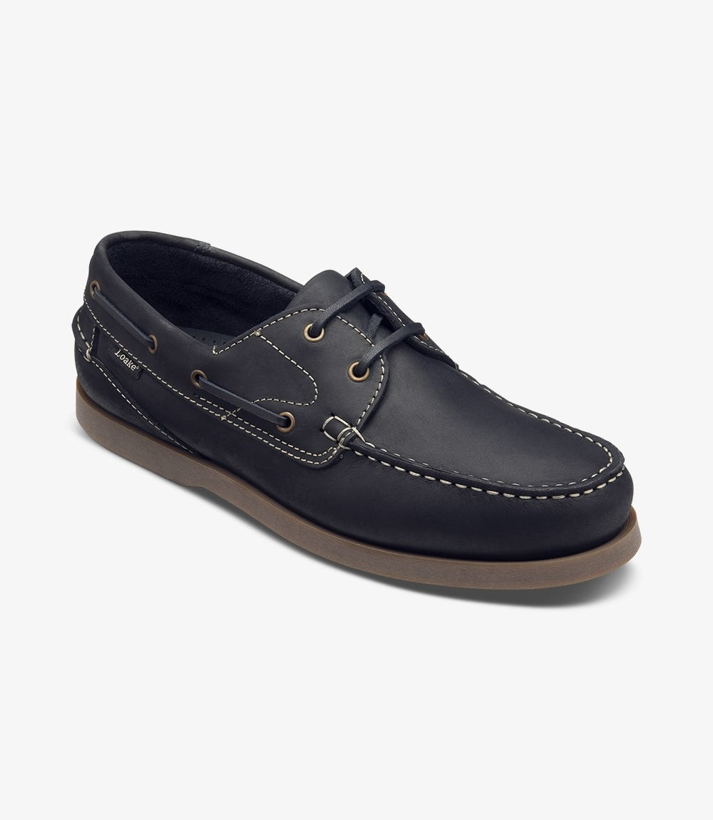 Loake Lymington Navy Nubuck Boat Shoes