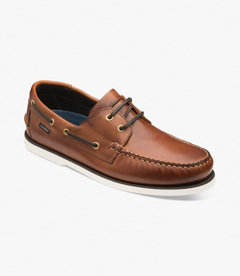 Loake 528 Cedar Leather Boat Shoes | Men's Casual Deck Shoes