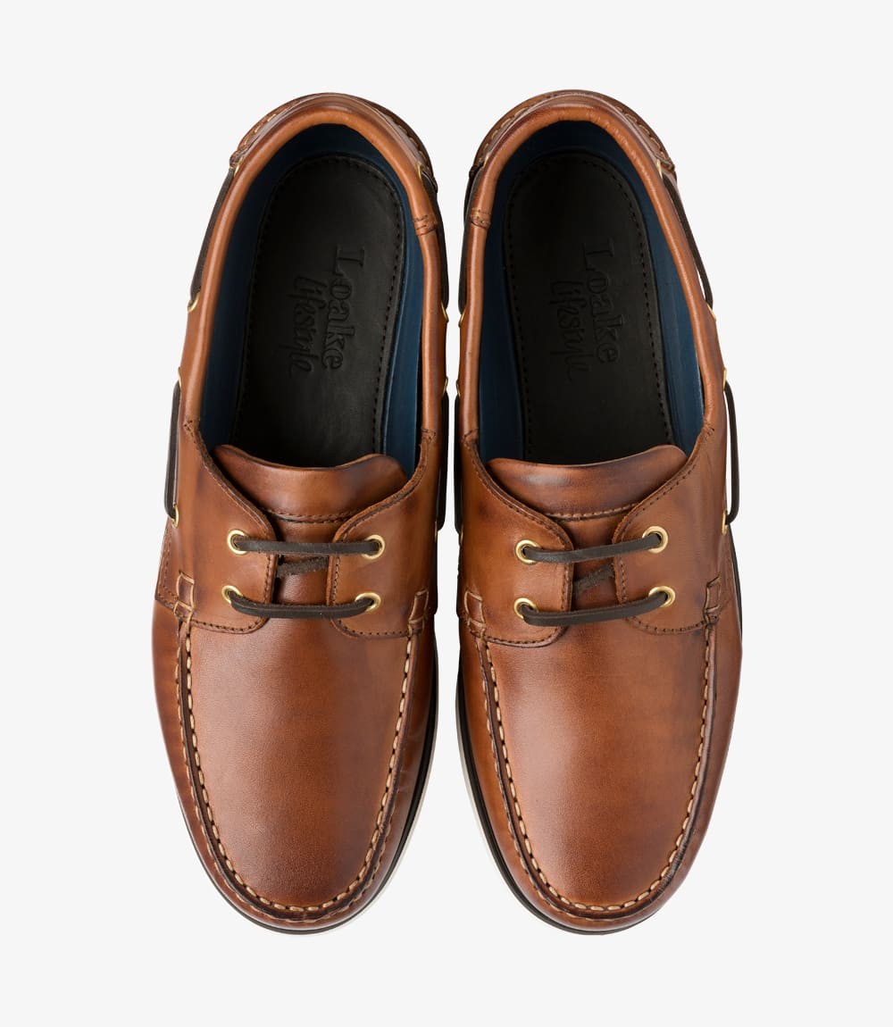 Loake 528 Cedar Leather Boat Shoes | Men's Casual Deck Shoes