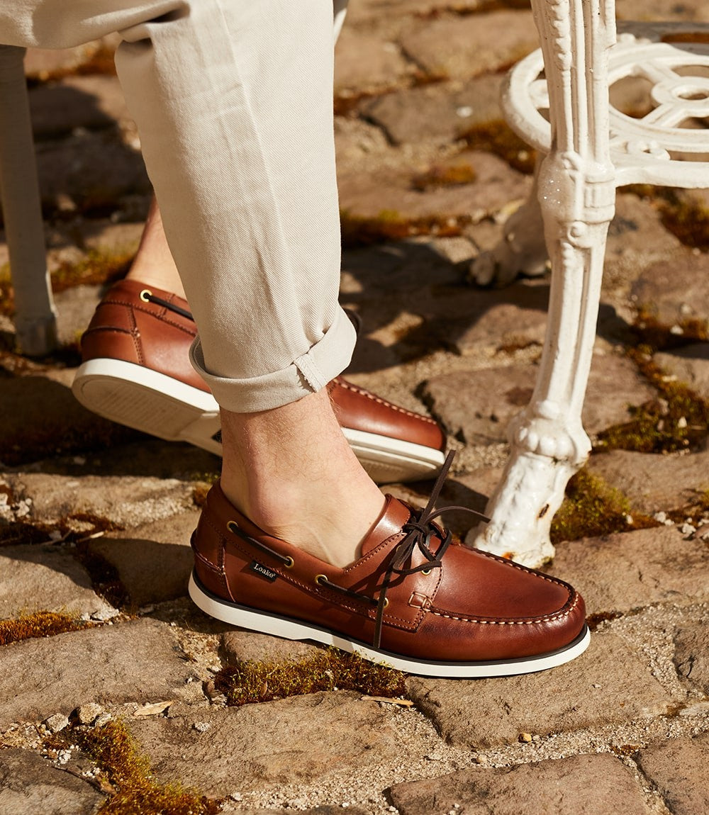 Loake 528 Cedar Leather Boat Shoes | Men's Casual Deck Shoes