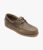 Loake Lymington Brown Oiled Nubuck Boat Shoes Top View