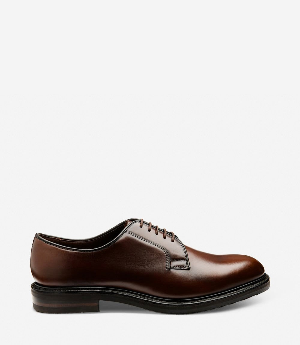 Loake Leyburn Dark Brown Plain Tie Oxford Shoes Side View