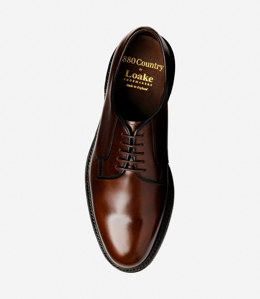MLoake Leyburn Dark Brown Plain Tie Oxford Shoes Top View