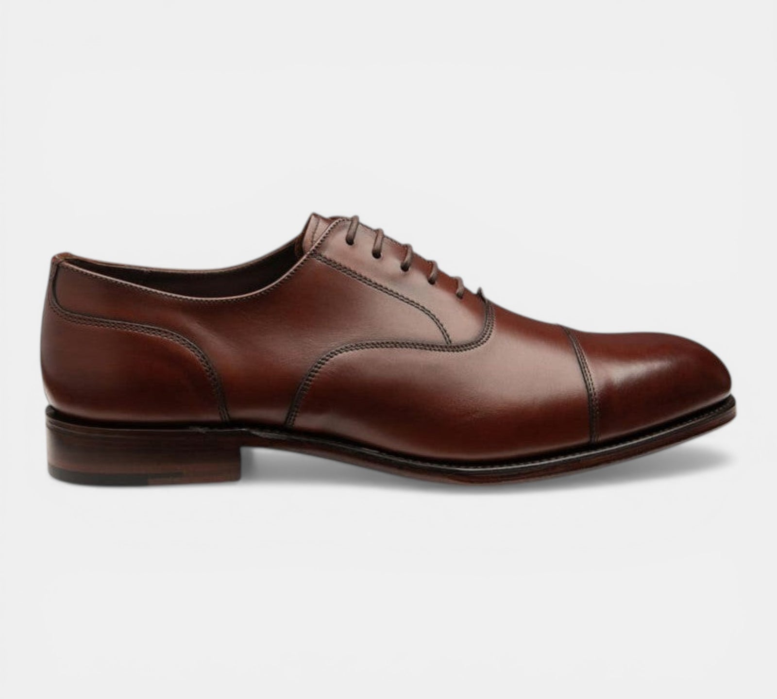 Loake Stonegate Dark Brown Oxford Shoes | Men's Toe Cap Side View