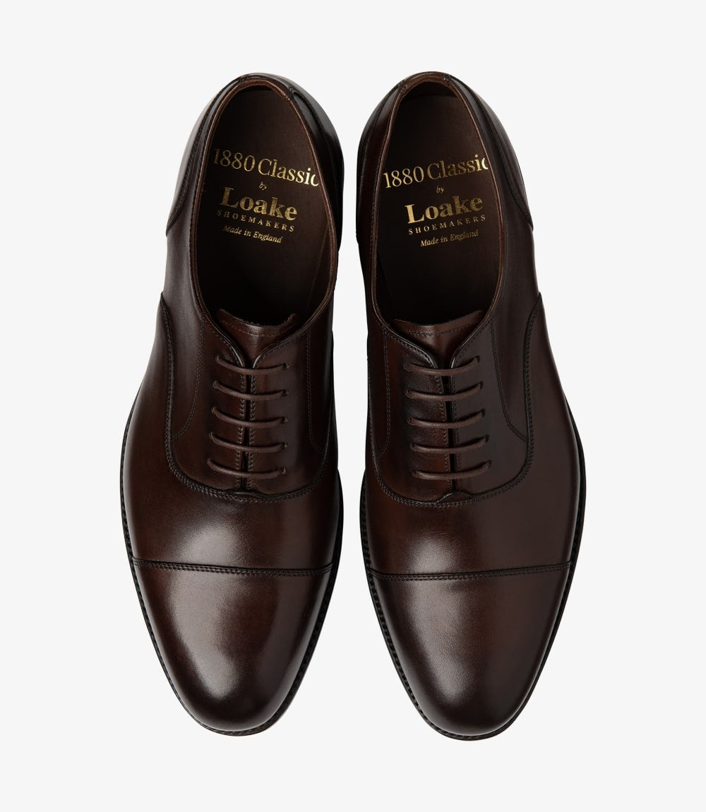 Loake Stonegate Scorched Walnut Oxford Shoes Top View