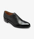 Loake Trinity Onyx Black Semi Brogue Oxford Shoes Front View