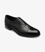 Loake Stonegate Carbon Black Toe Cap Oxford Shoes front View