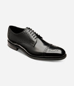 Loake Eldon Black Semi Brogue Shoes | Goodyear Welted Dress Shoes