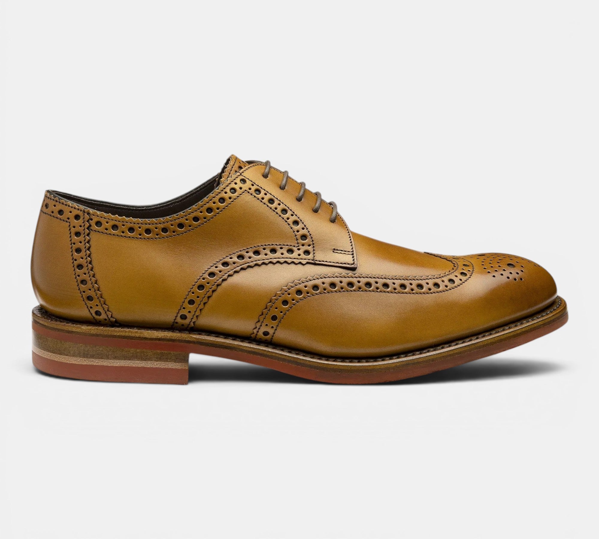 Loake Redgrave Tan Semi Brogue Shoes | Goodyear Welted Leather Shoes