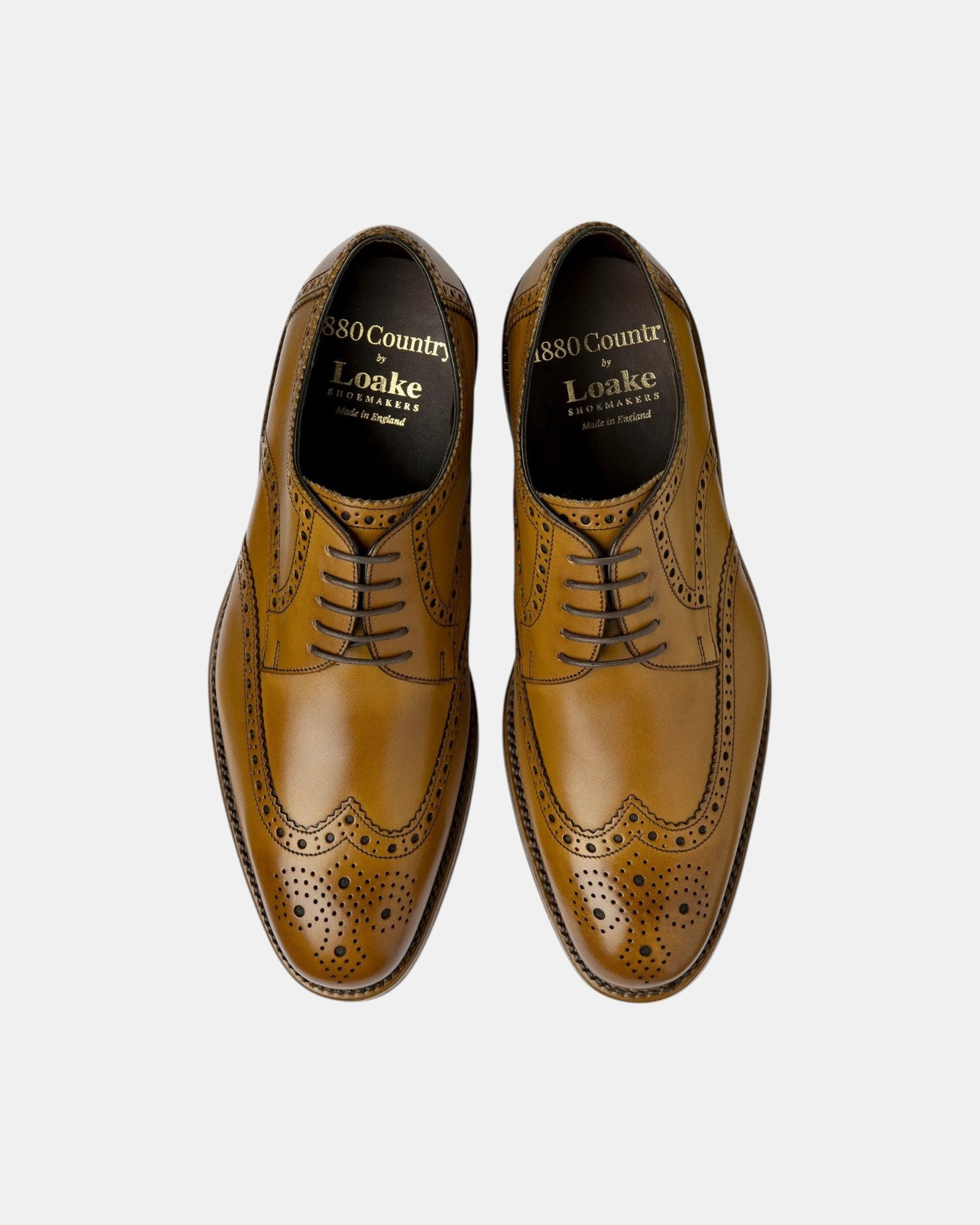 Loake Redgrave Tan Semi Brogue Shoes | Goodyear Welted Leather Shoes