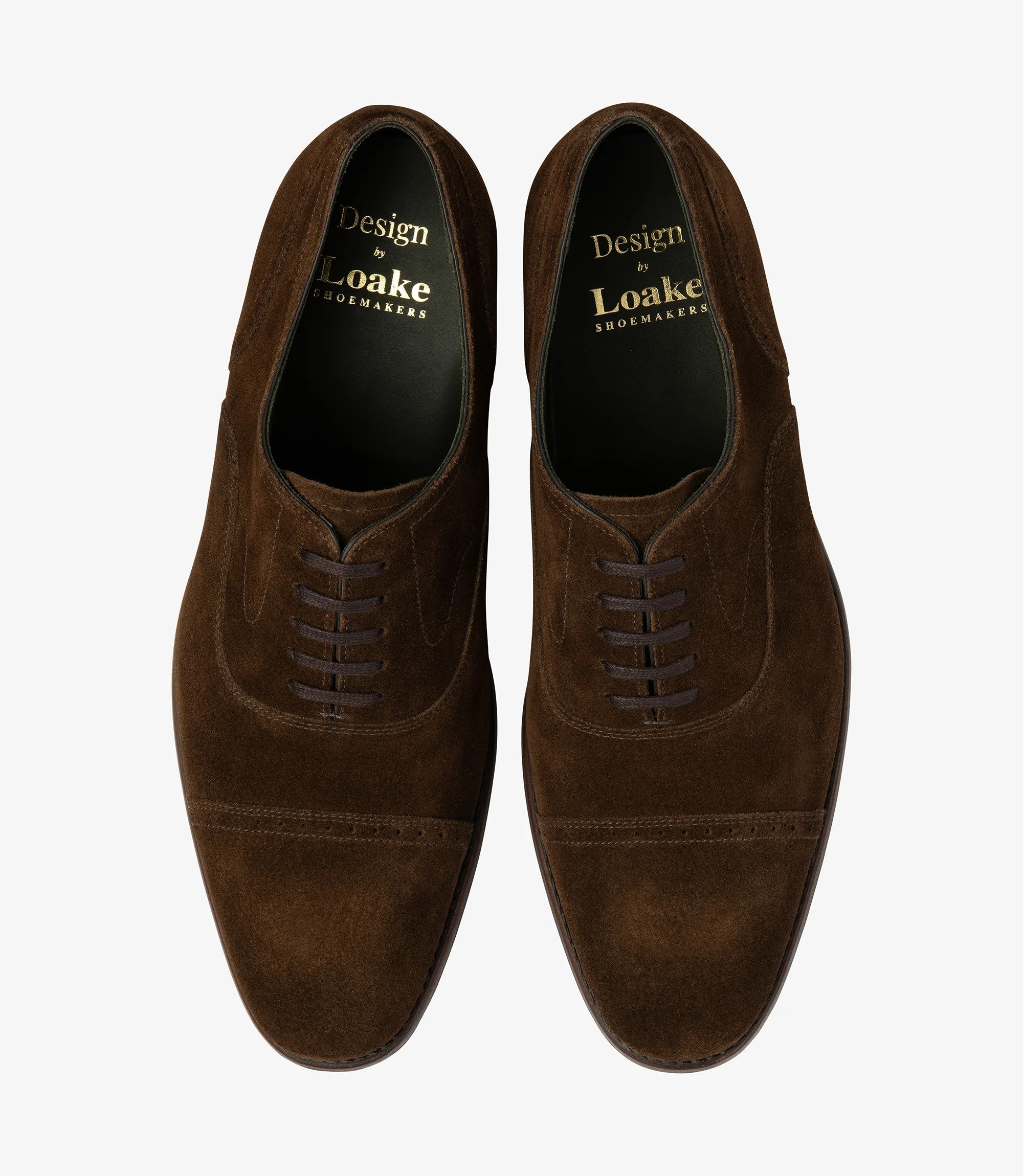 Loake Hughes Brown Suede Semi Brogue Shoes | Men's Smart Casual Shoes