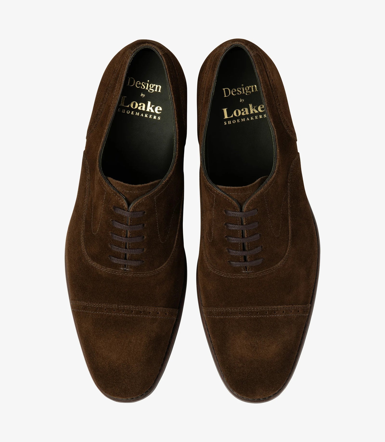 Loake Hughes Brown Suede Semi Brogue Shoes | Men's Smart Casual Shoes