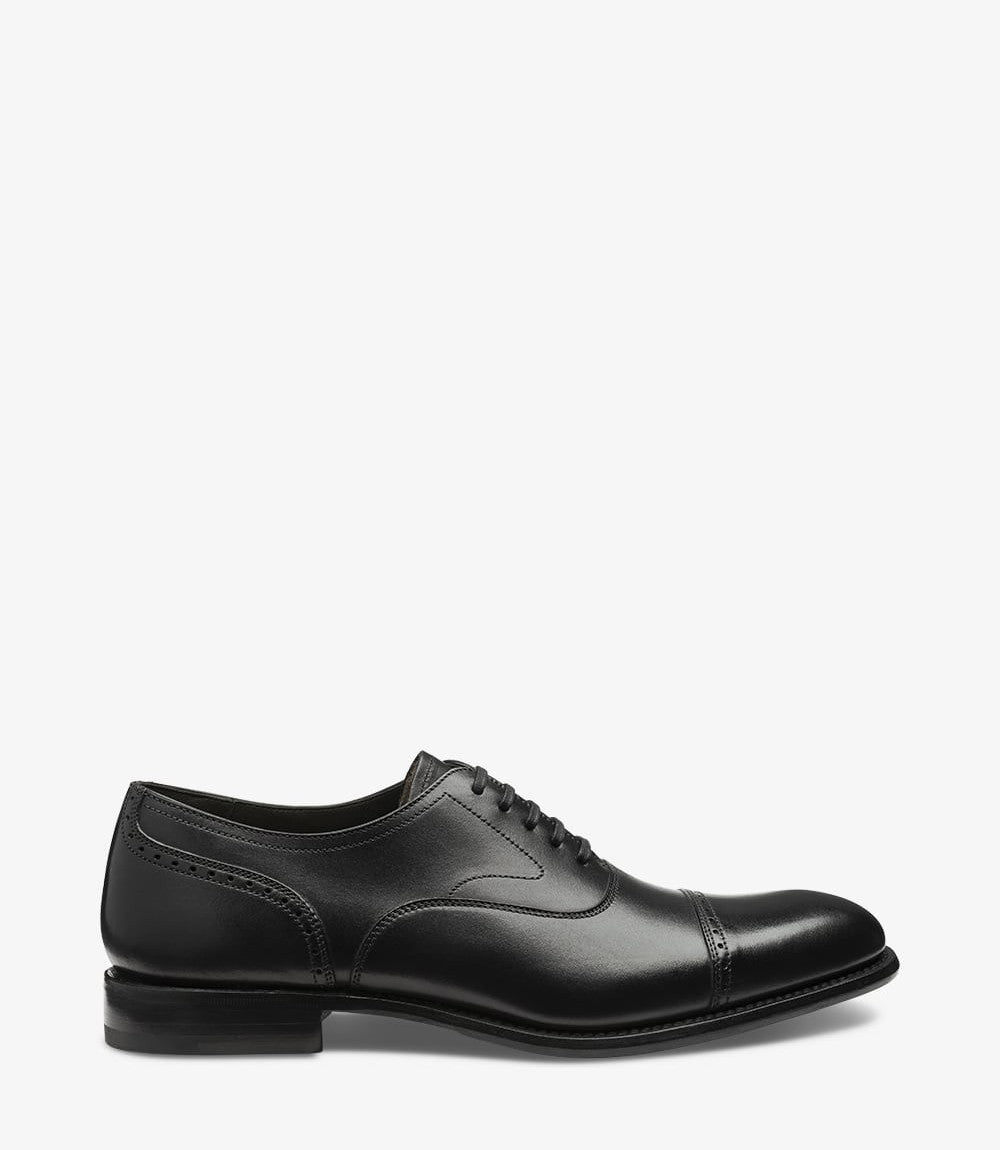 Loake Hughes Black Semi Brogue Shoes | Men's Formal Footwear