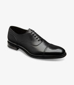 Loake Hughes Black Semi Brogue Shoes | Men's Formal Footwear