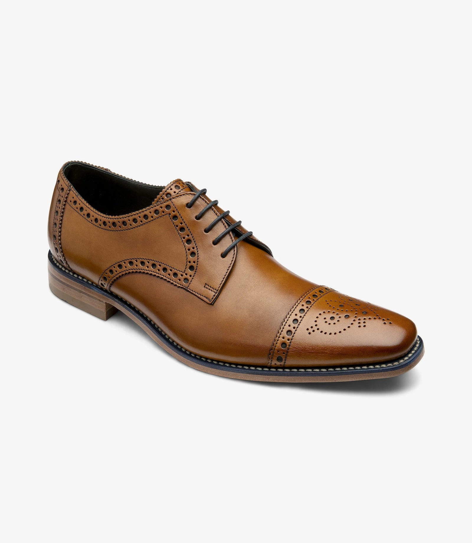 Loake Foley Tan Semi Brogue Derby Shoes | Men's Dress Shoes