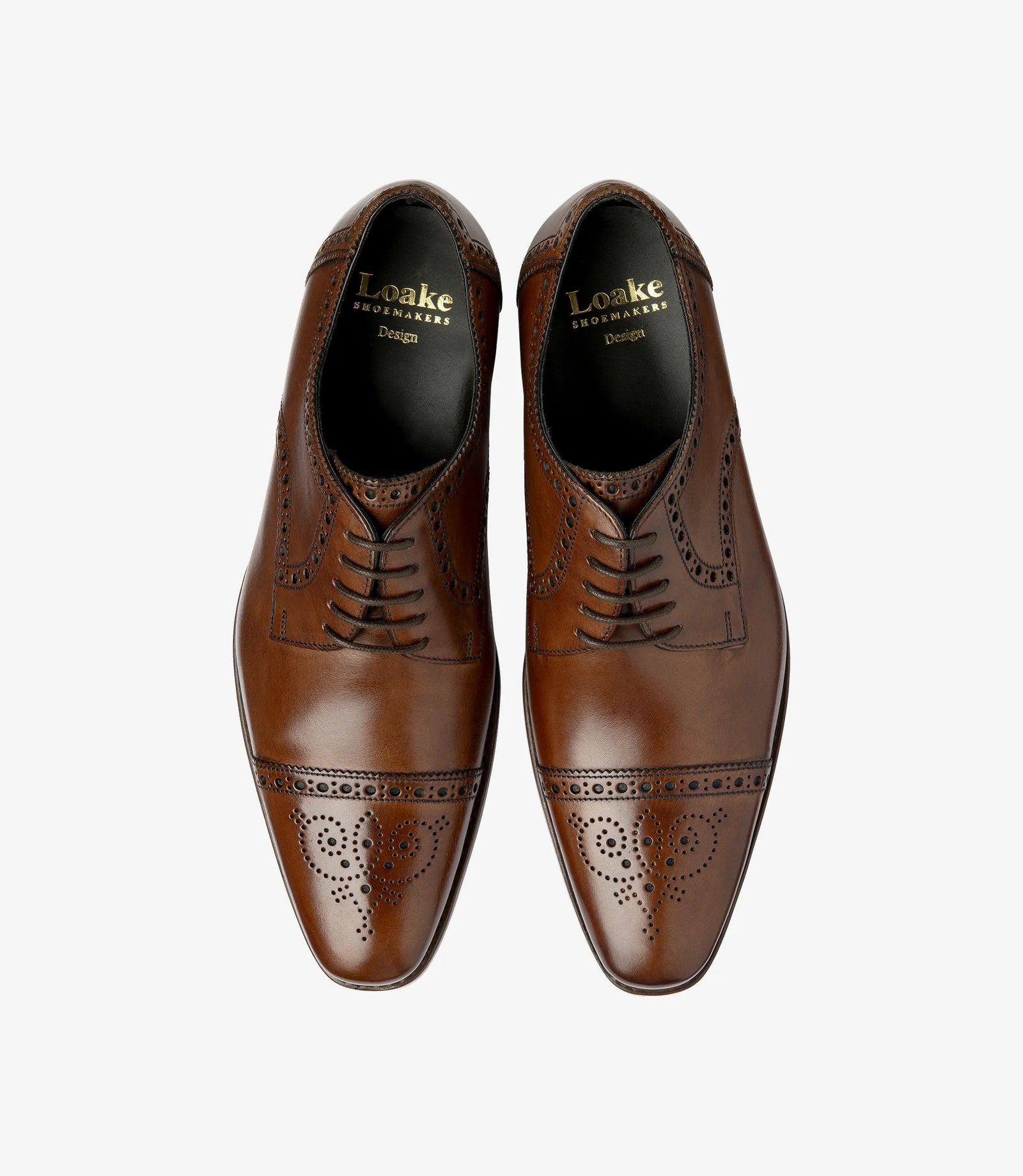 Loake Foley Cedar Semi Brogue Derby Shoes | Men's Dress Shoes