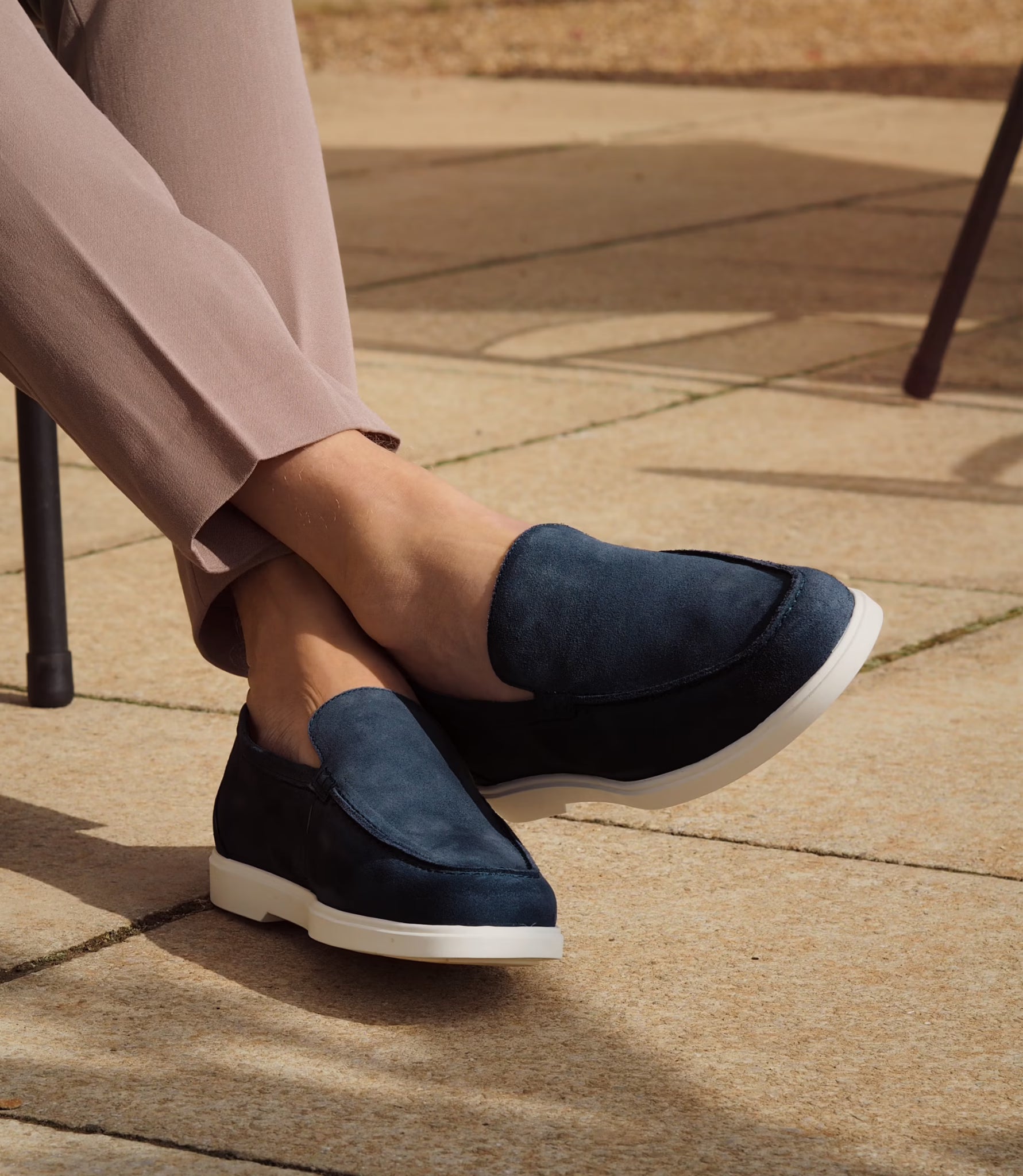 Loake Tuscany Navy Suede Loafers Life style
