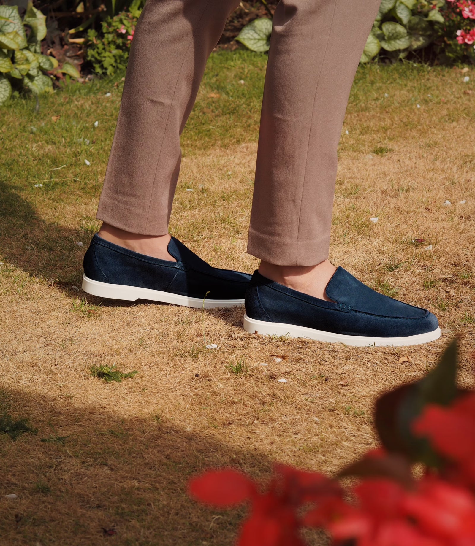 Loake Tuscany Navy Suede Loafers Life style