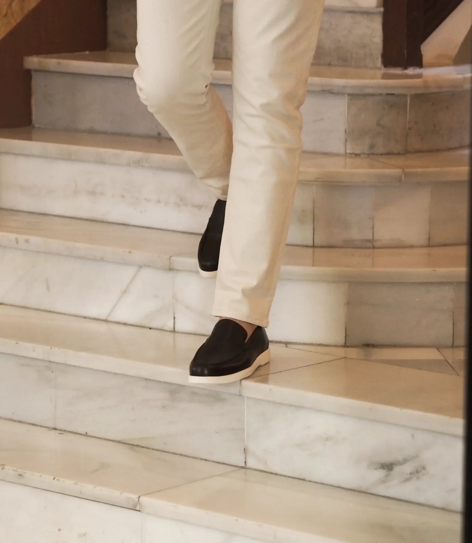 Loake Tuscany Black Grain Leather Loafers Life Style