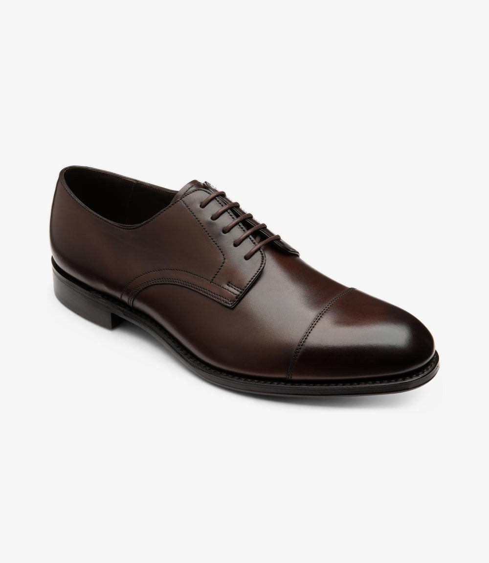 Loake Petergate Scorched Walnut Toe Cap Derby Shoes