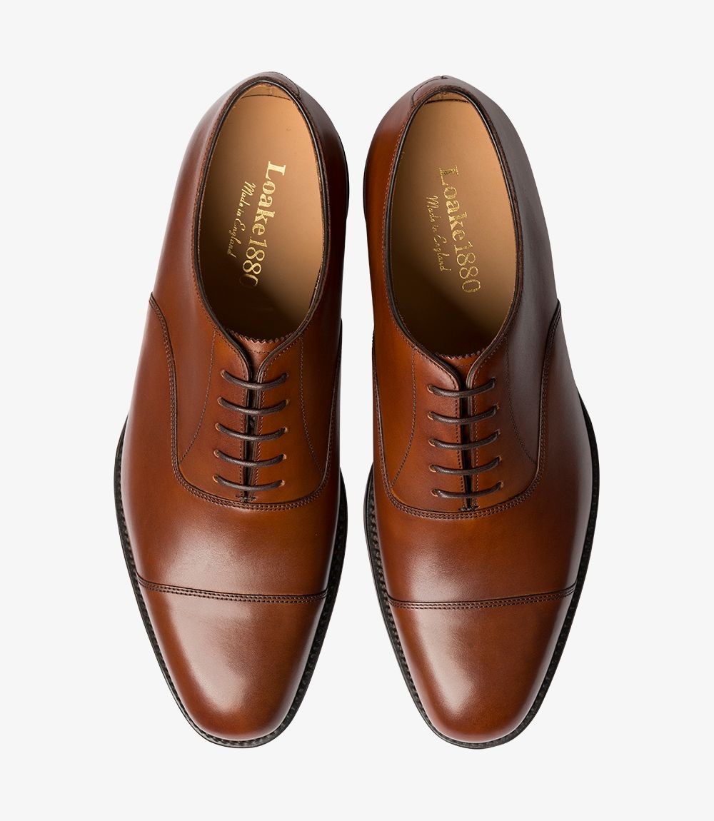 Loake Aldwych Mahogany Oxford Shoes Top View