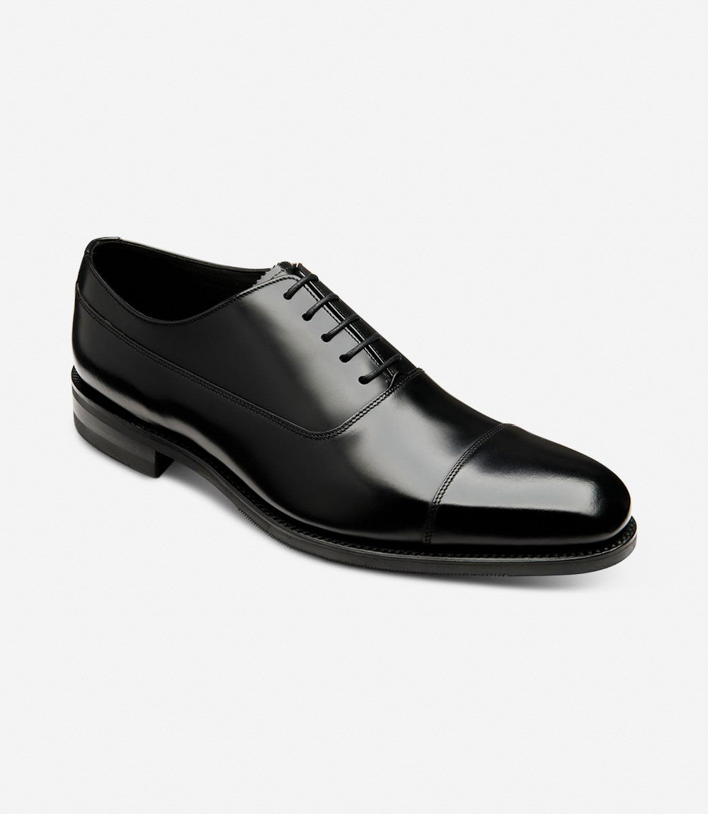 Loake Truman Black Toe Cap Oxford Shoes