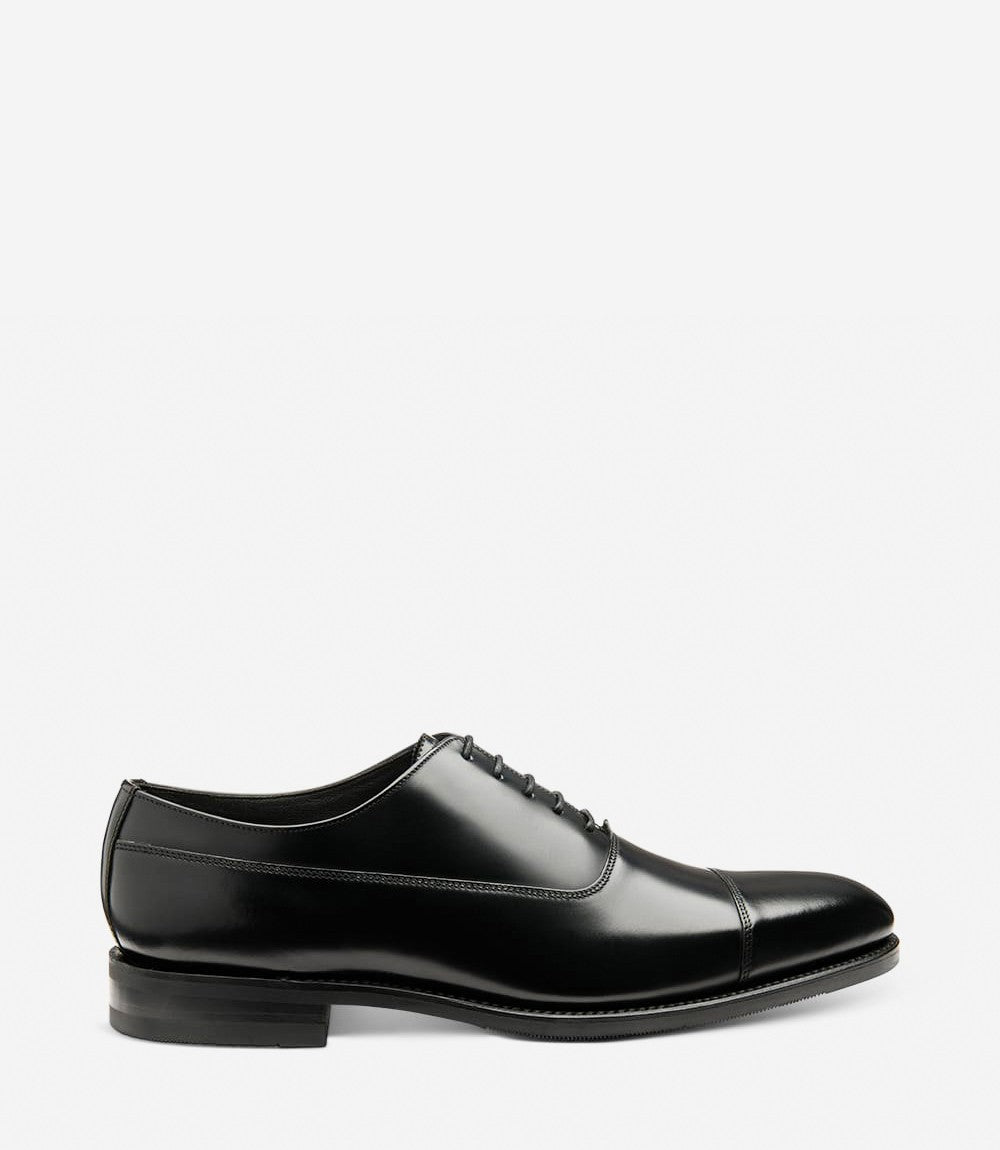 Loake Truman Black Toe Cap Oxford Shoes