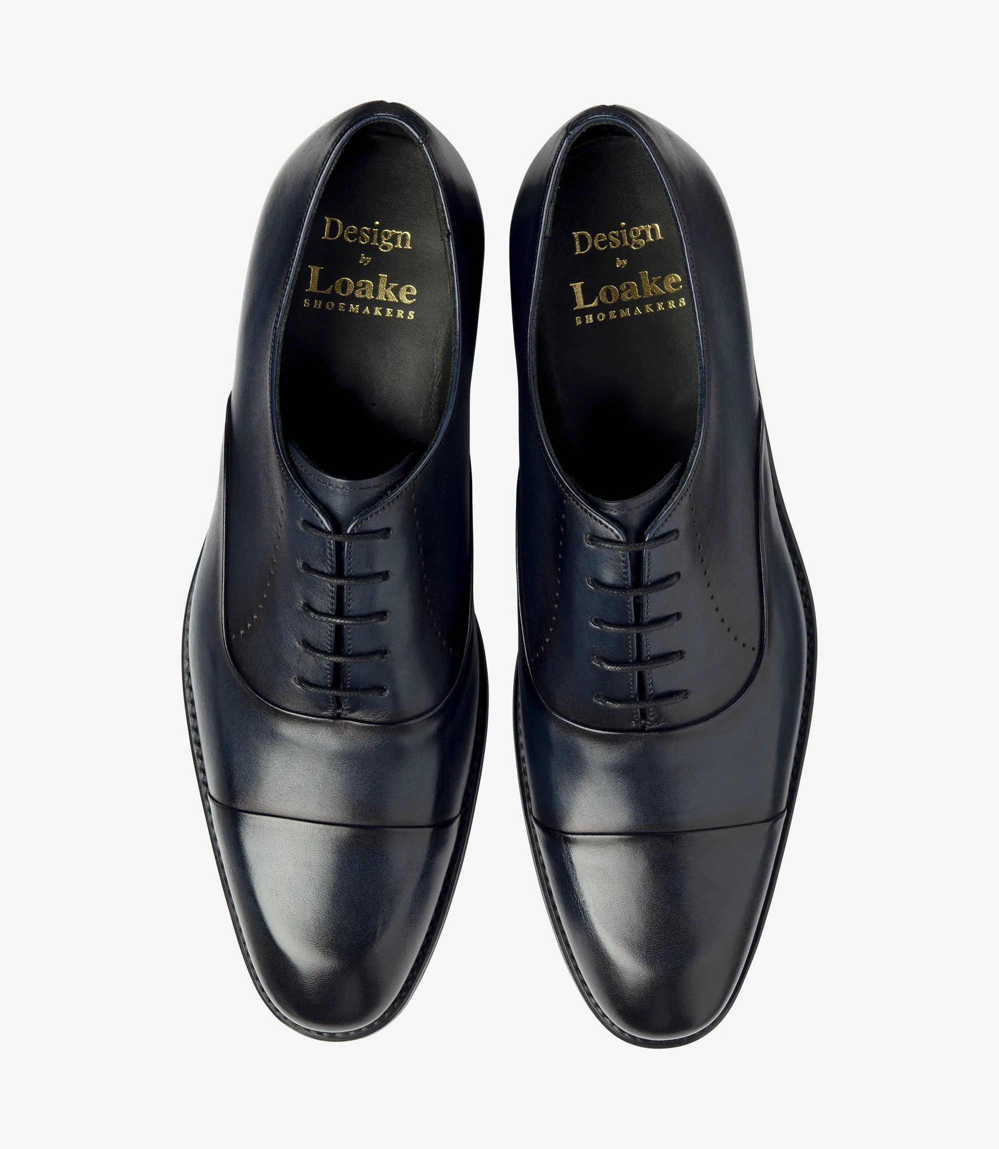 Loake Phoenix Navy Cap Toe Oxford Shoes Top View