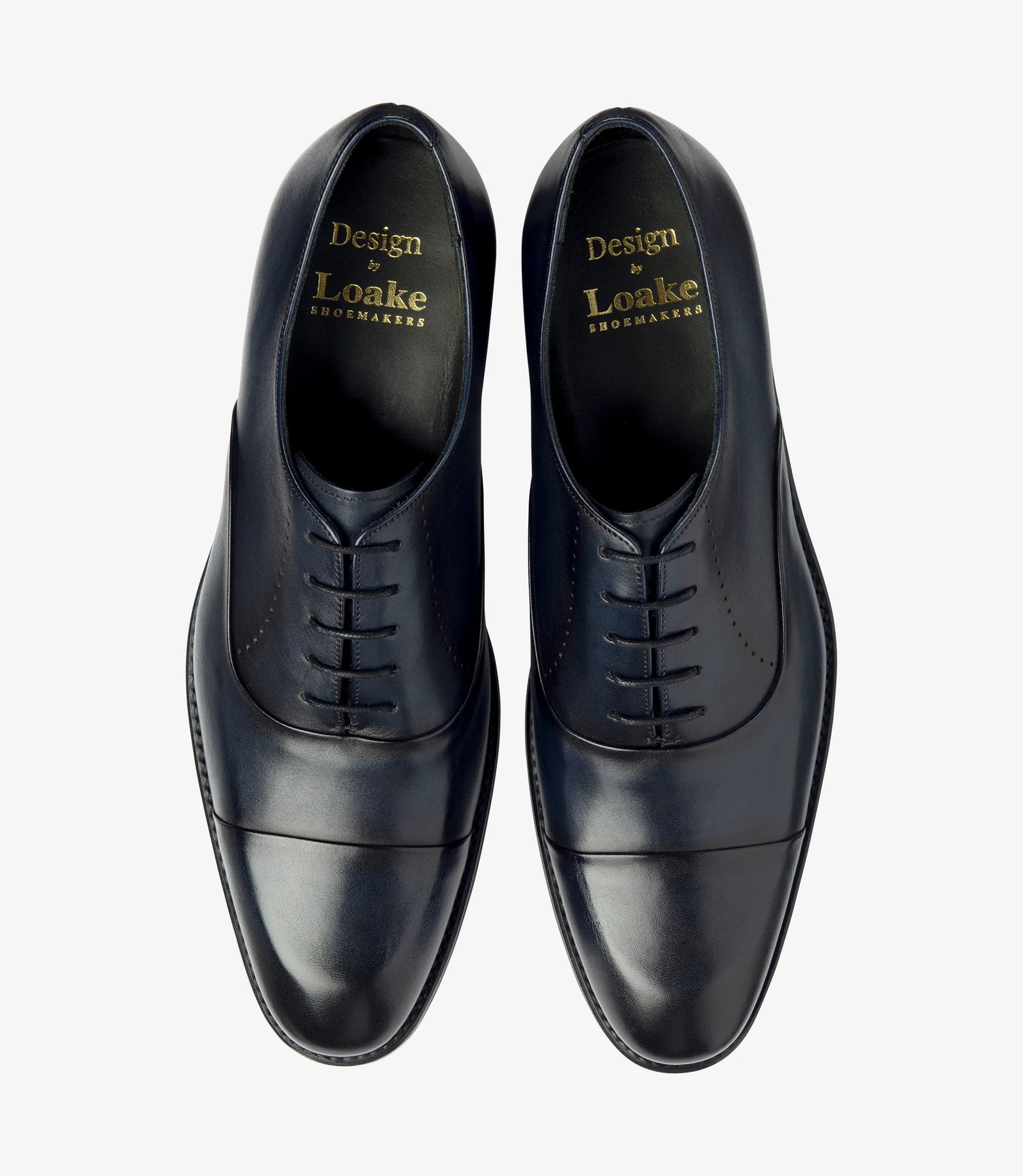 Loake Phoenix Navy Cap Toe Oxford Shoes Top View