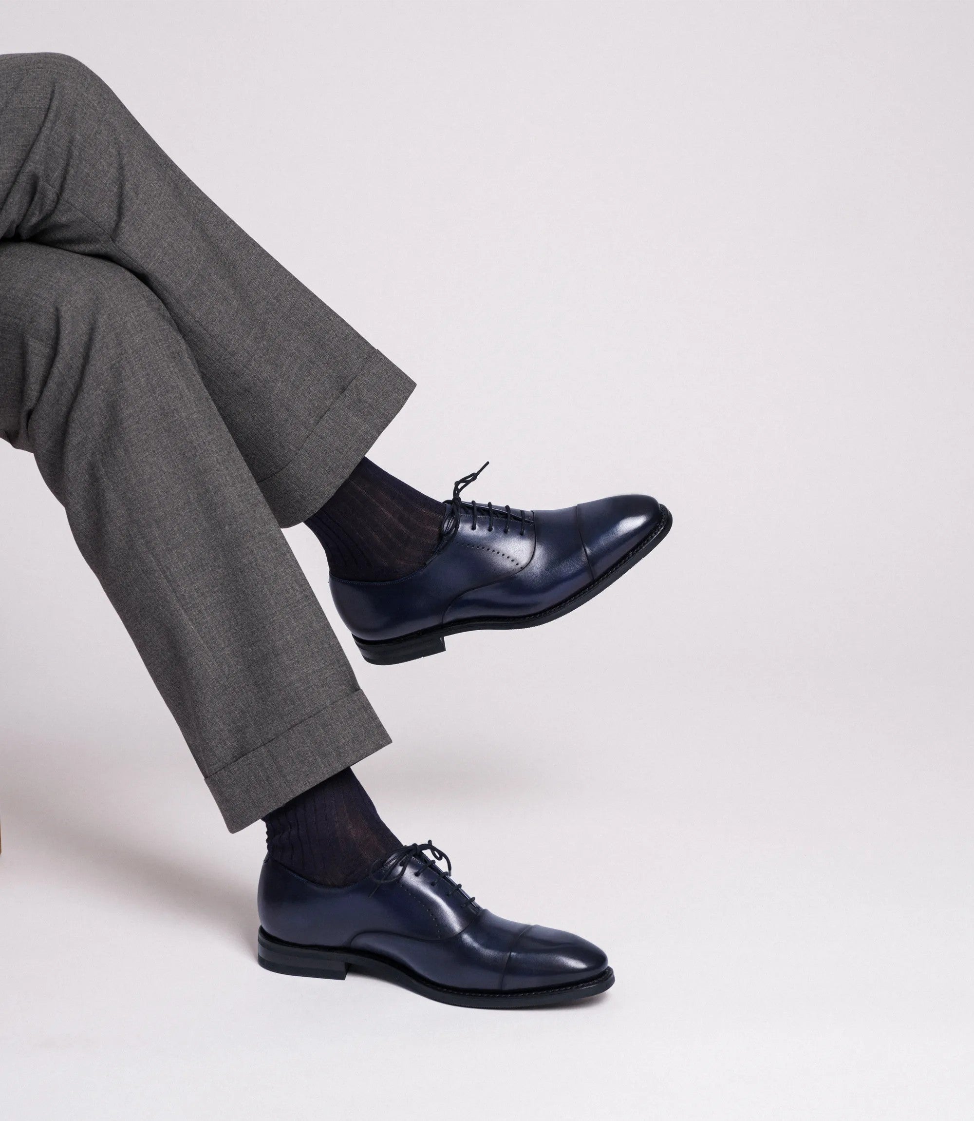 Loake Phoenix Navy Cap Toe Oxford Shoes Life Style