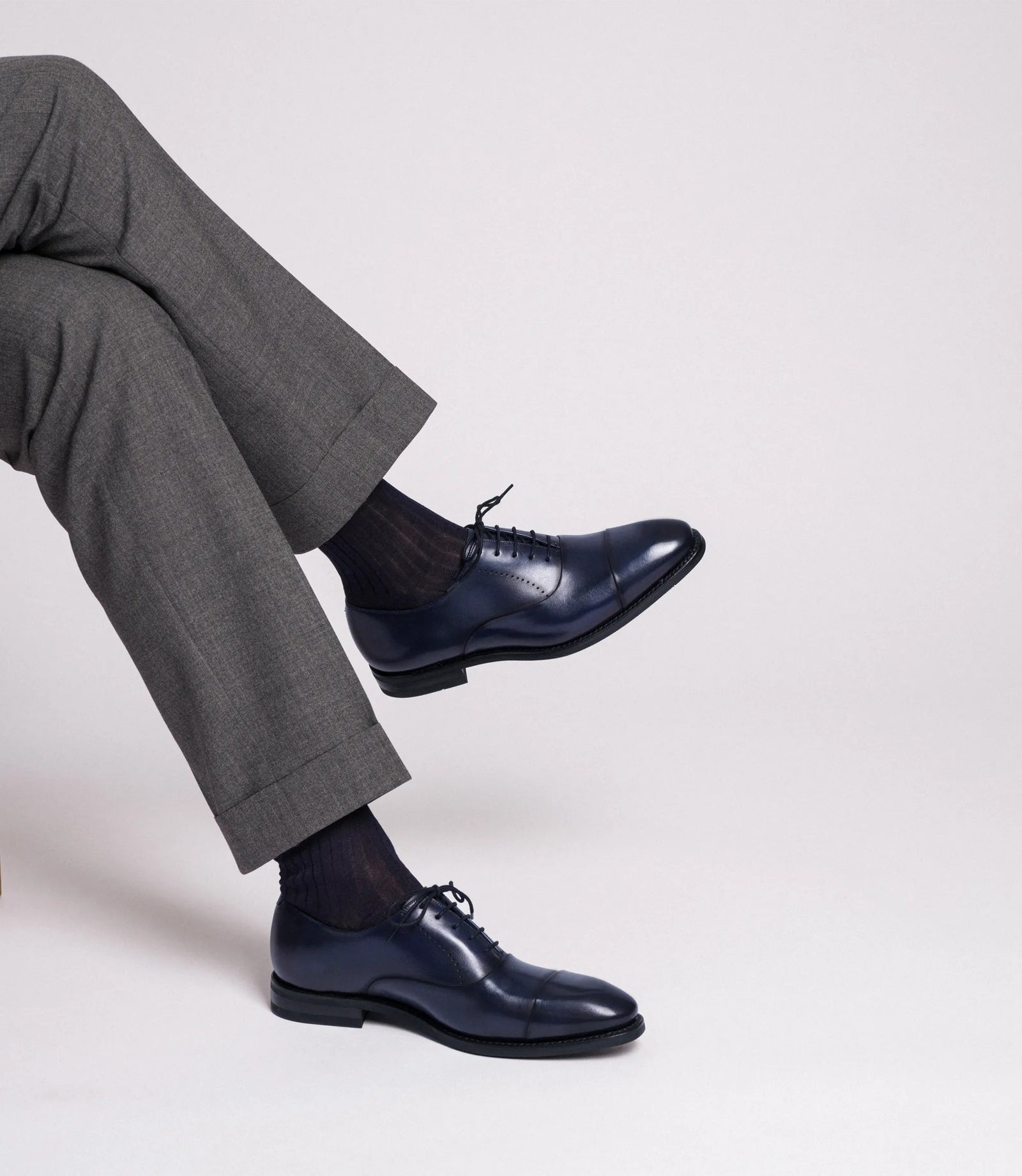 Loake Phoenix Navy Cap Toe Oxford Shoes Life Style