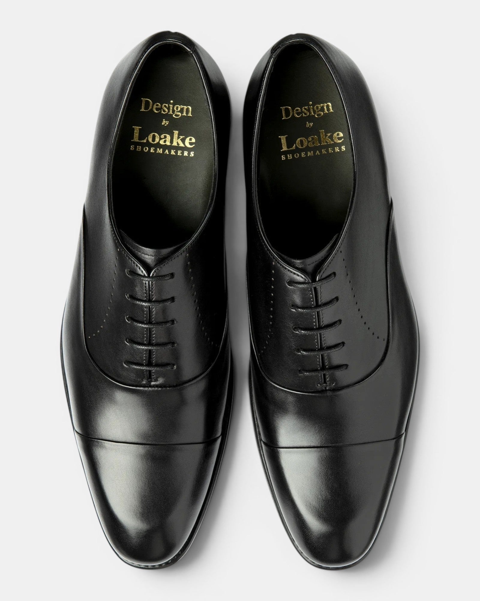 Loake Phoenix Black Toe Cap Oxford Shoes