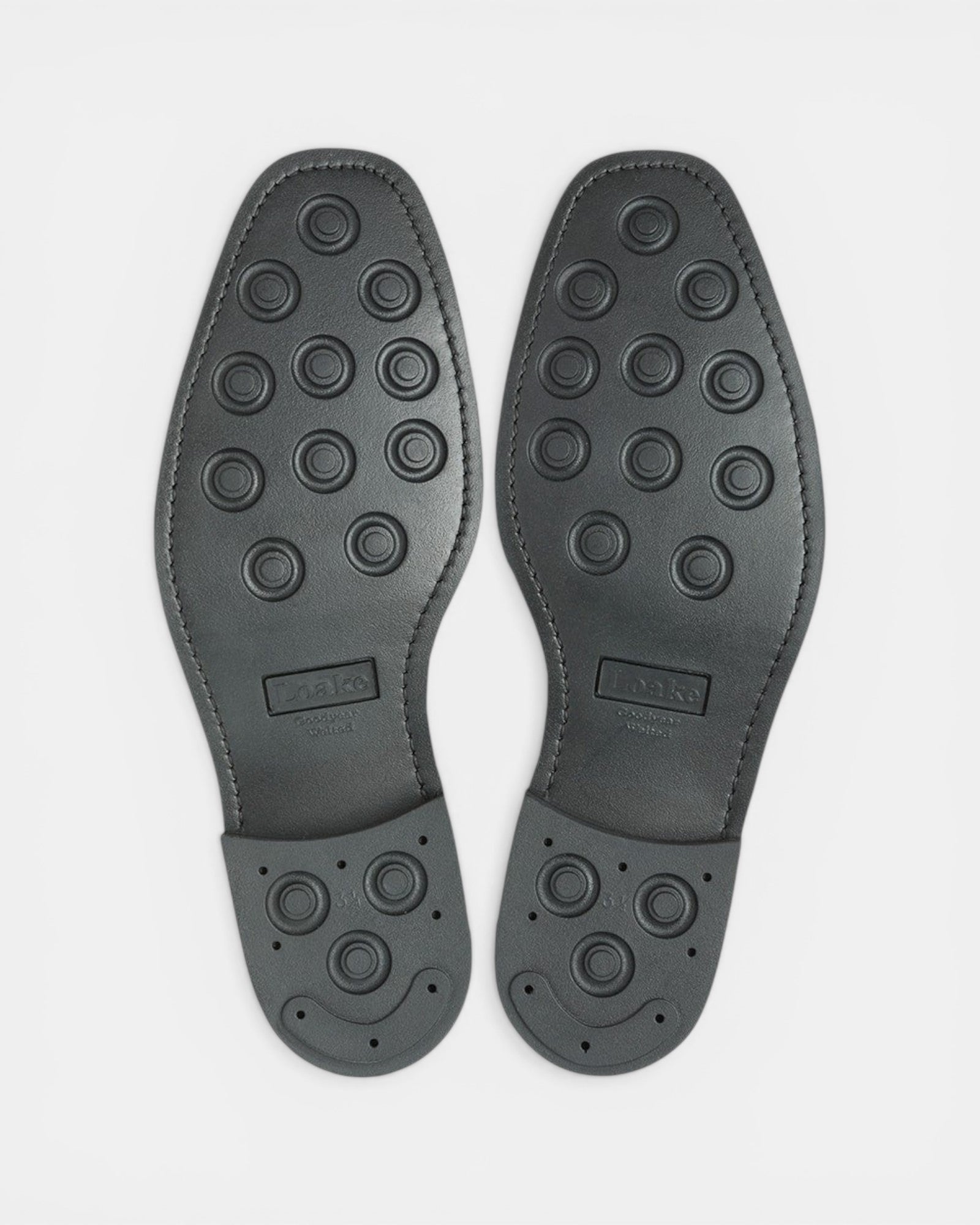 Loake Finsbury Black F Fit Cap Toe Oxford Shoes Sole Detail